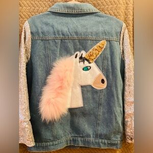 Sequin Unicorn Denim Jacket for Kids